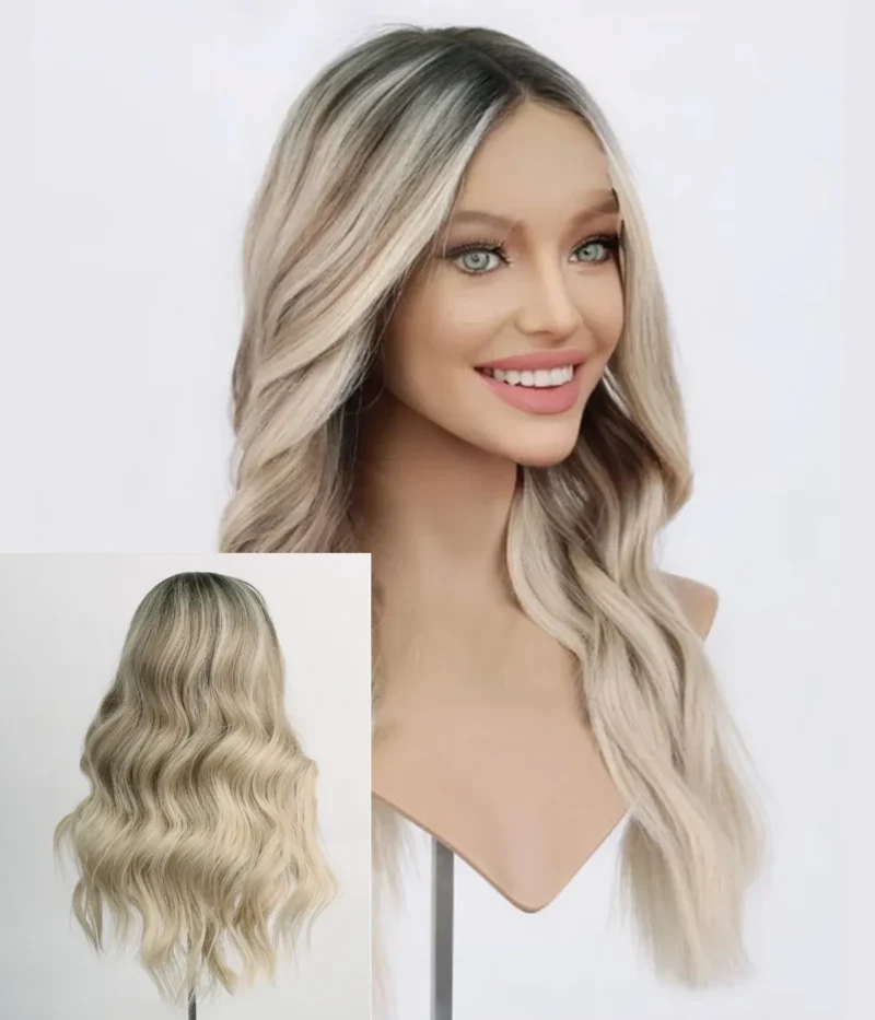Ashley | White Blonde Balayage Remy Human Hair Lace Front Wig