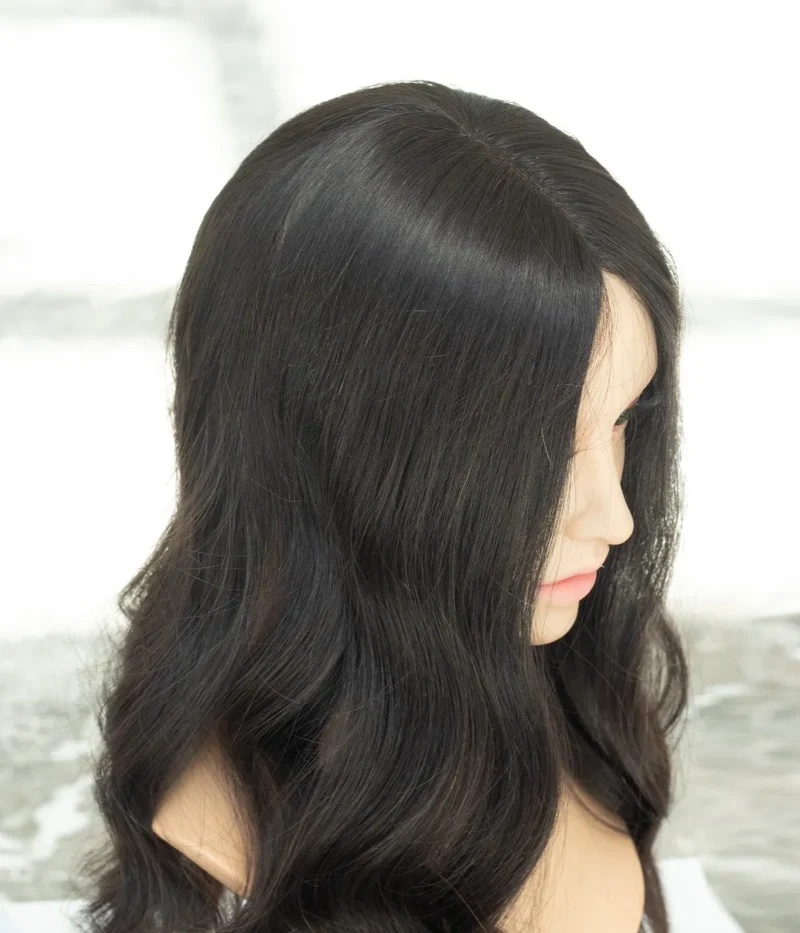 6"x7" Full Silk Base European Human Hair Topper | 100% Handtied | European Hair Topper